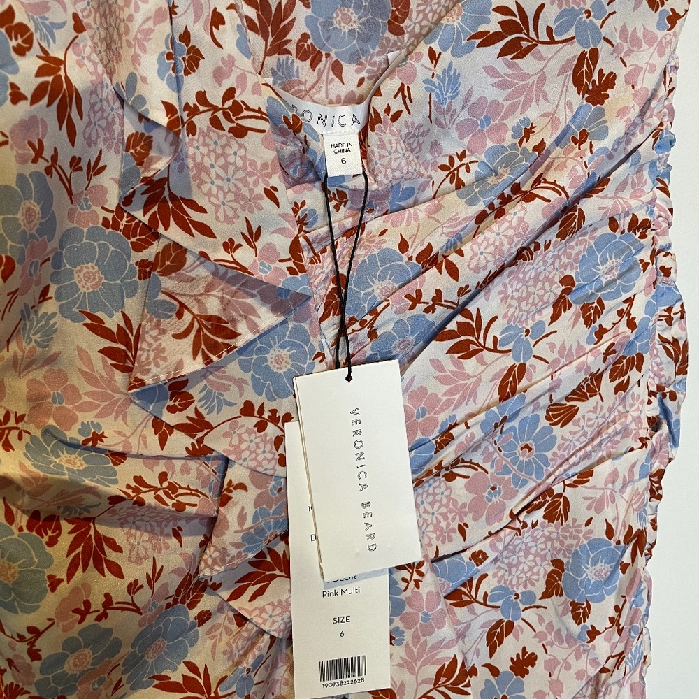 VERONICA BEARD Cass One-Shoulder Silk Dress NWT 6 - Picture 4 of 8